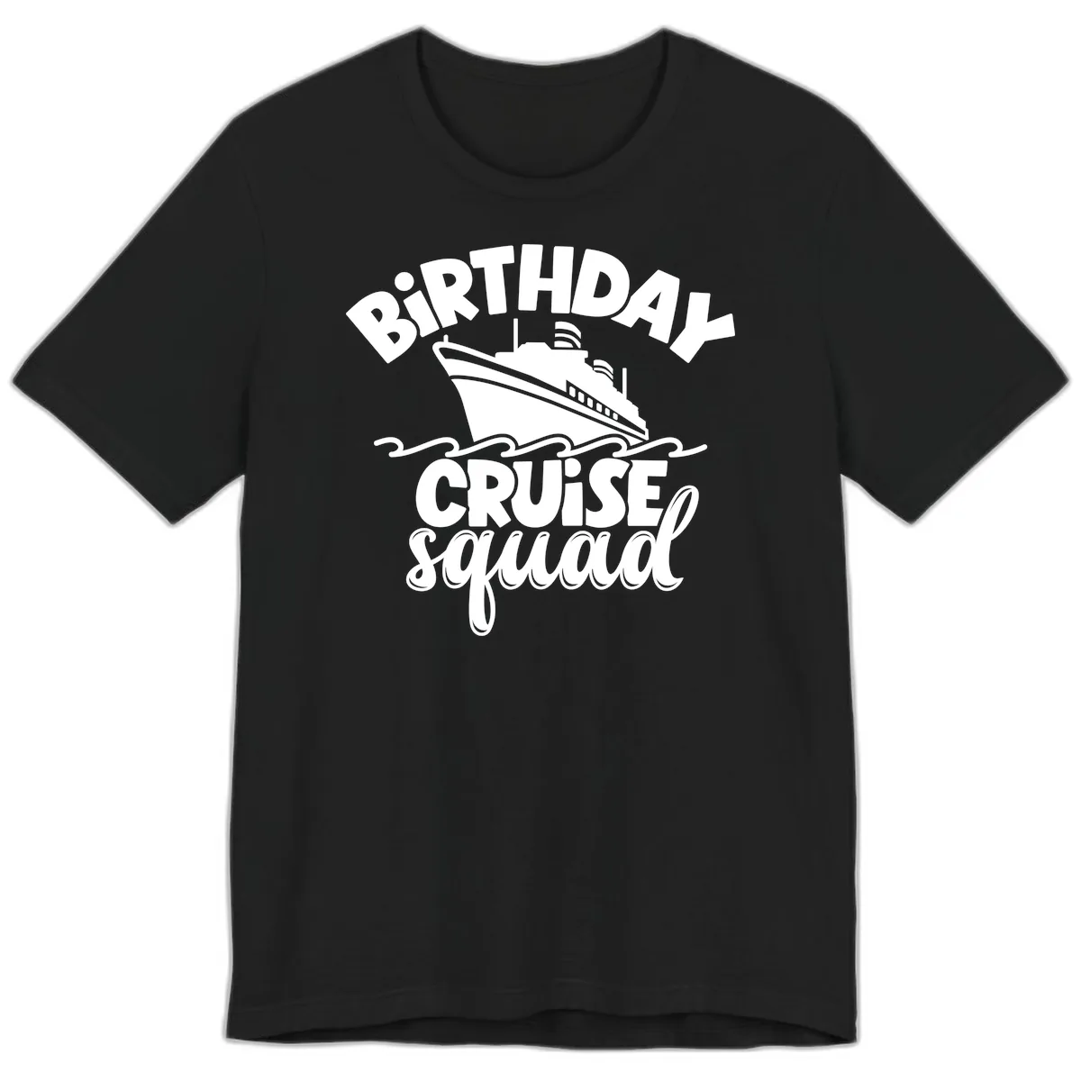 Birthday Cruise Squad Ship Design Premium T-Shirt in Black