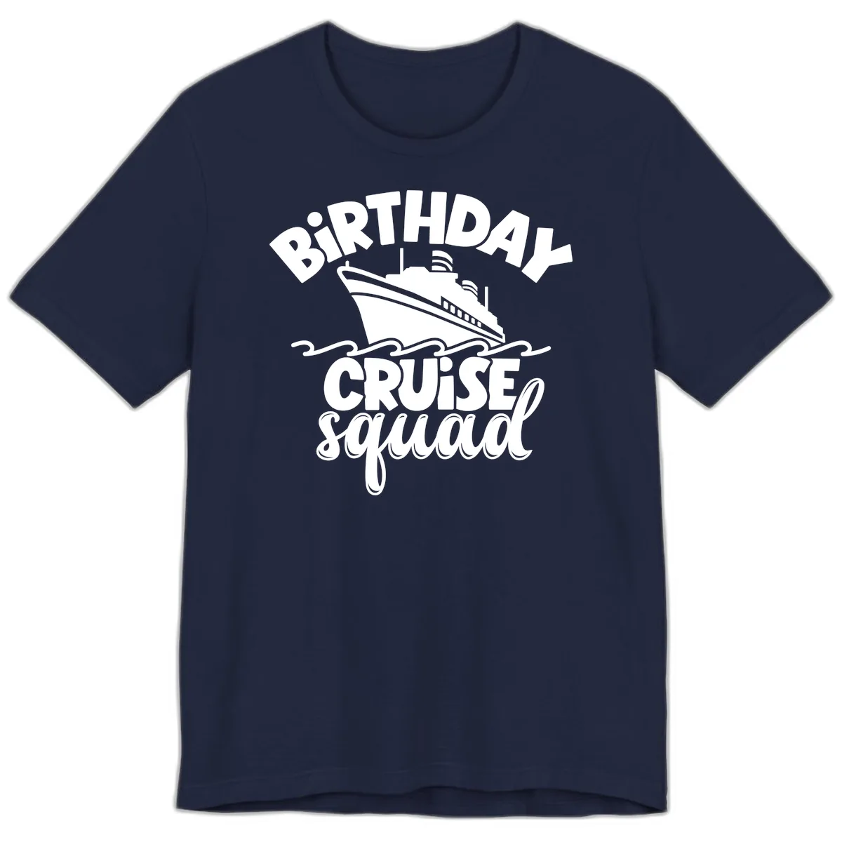 Birthday Cruise Squad Ship Design Premium T-Shirt in Navy