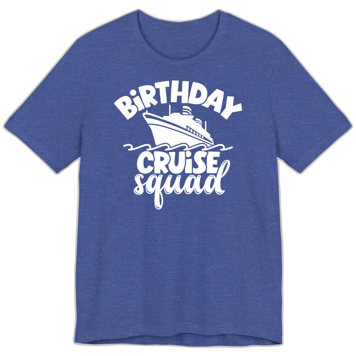 Birthday Cruise Squad Ship Design Premium T-Shirt in Heather True Royal
