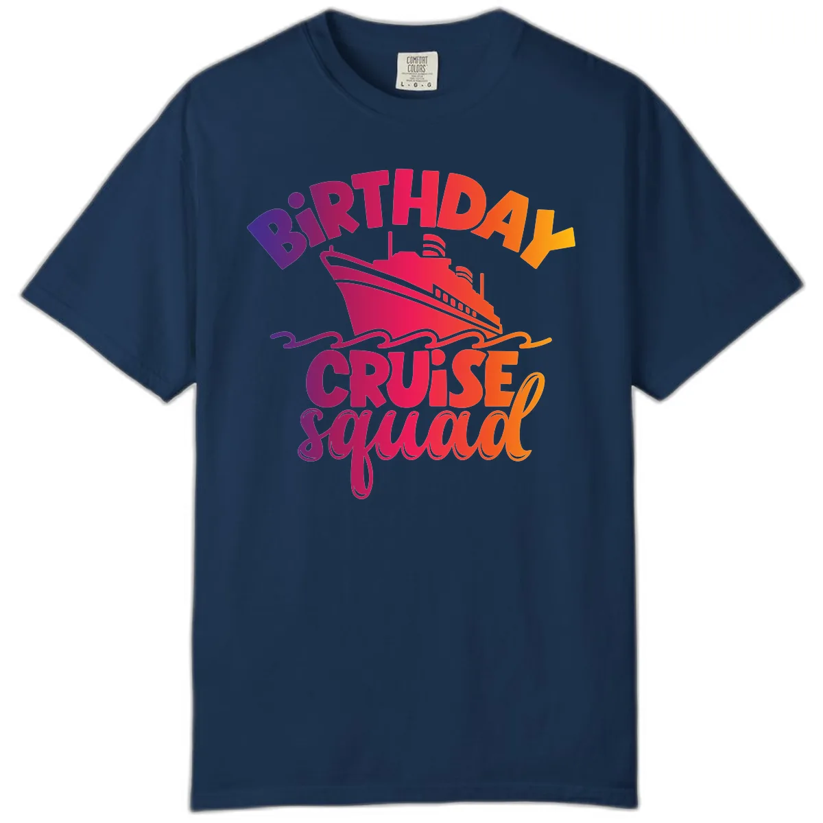 Birthday Cruise Squad T-Shirt Design Comfort Color in Navy