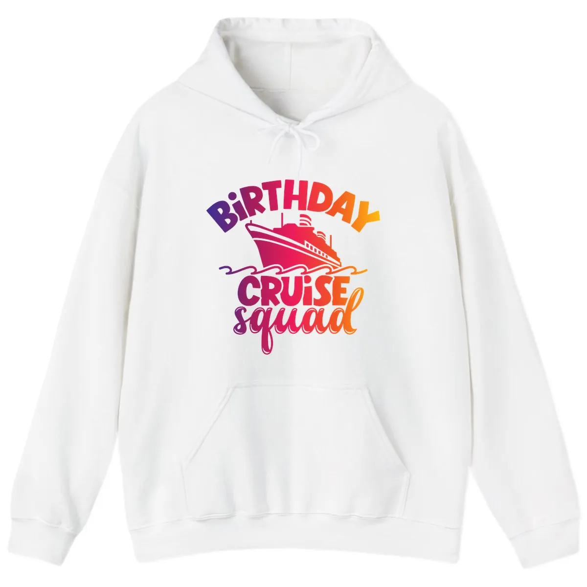 Birthday Cruise Squad T-Shirt Design Hoodie in White