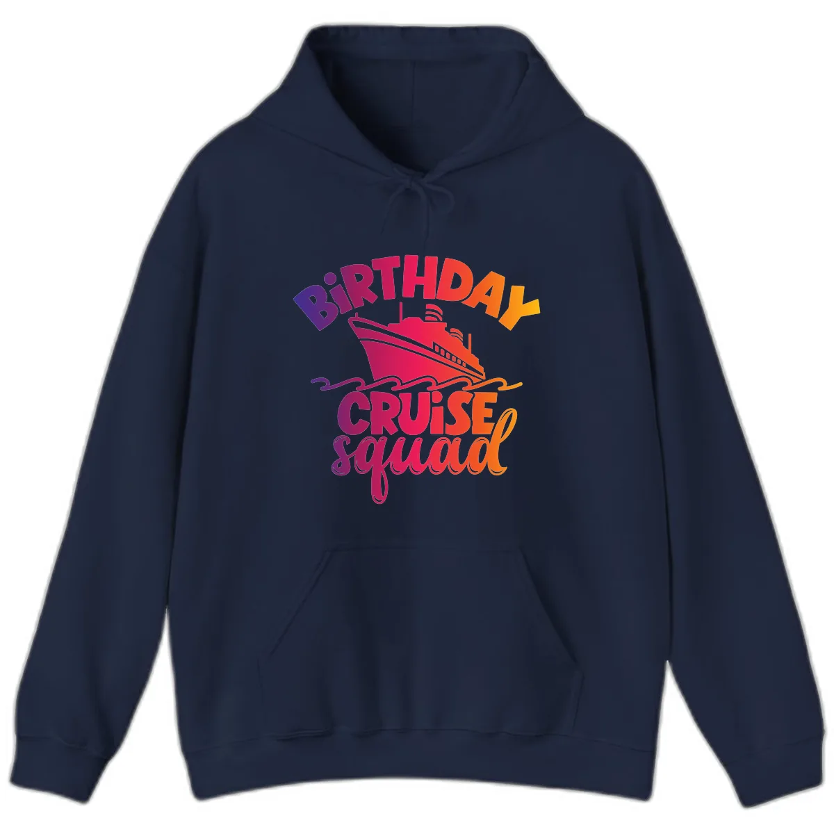 Birthday Cruise Squad T-Shirt Design Hoodie in Navy
