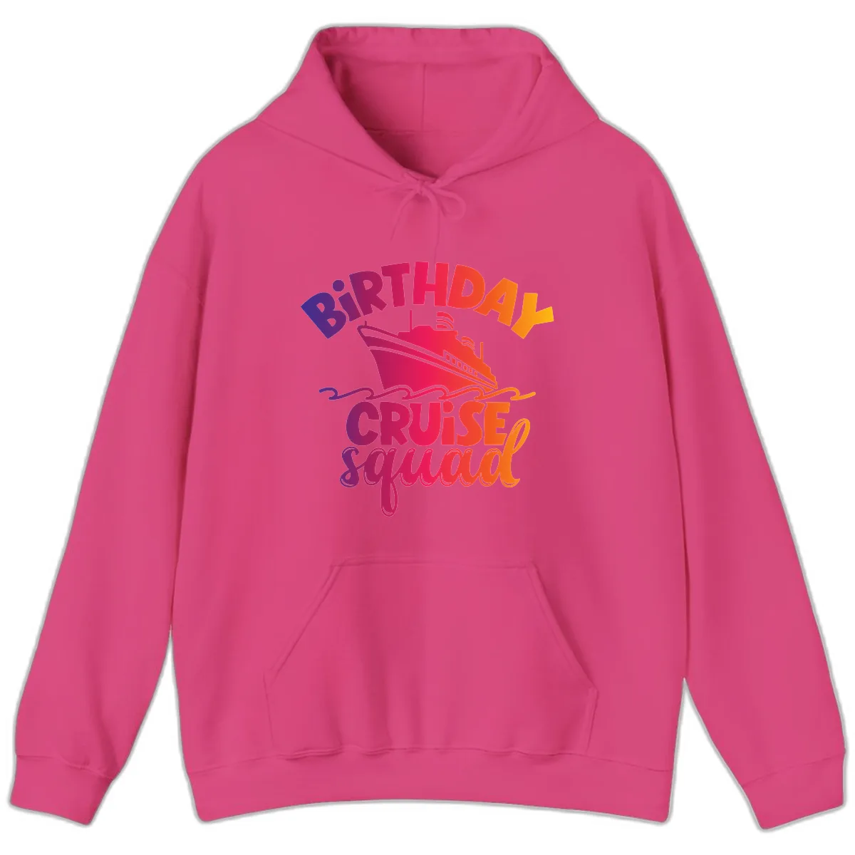 Birthday Cruise Squad T-Shirt Design Hoodie in Heliconia
