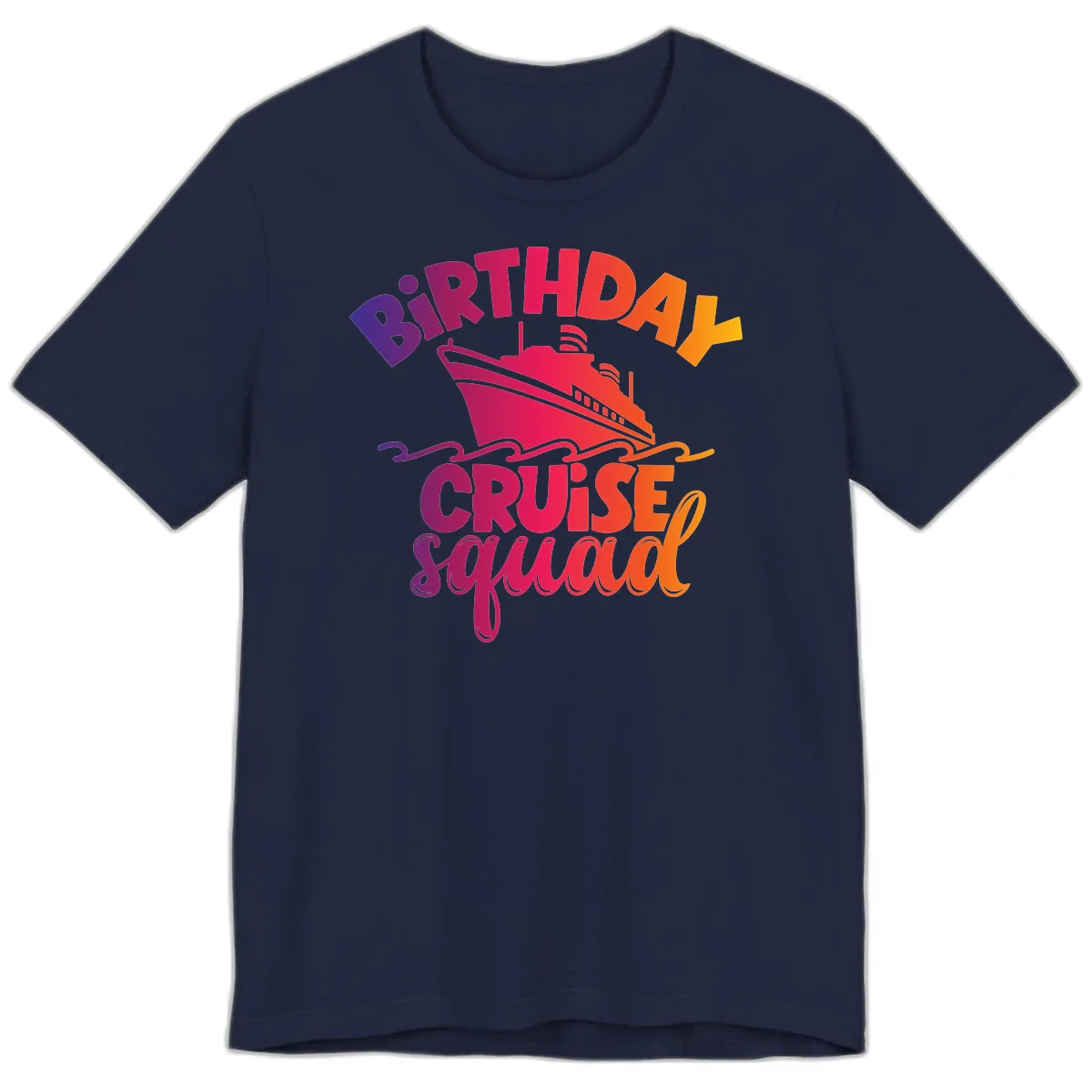 Birthday Cruise Squad T-Shirt Design Premium T-Shirt in Navy