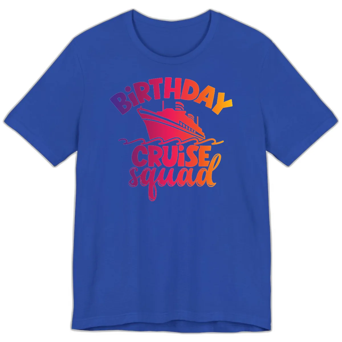 Birthday Cruise Squad T-Shirt Design Premium T-Shirt in True Royal