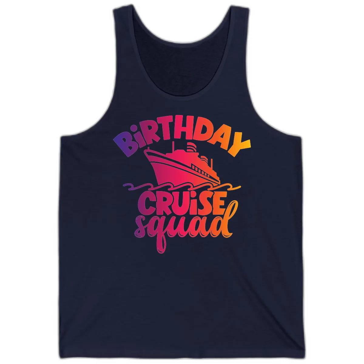Birthday Cruise Squad T-Shirt Design Tank in Navy