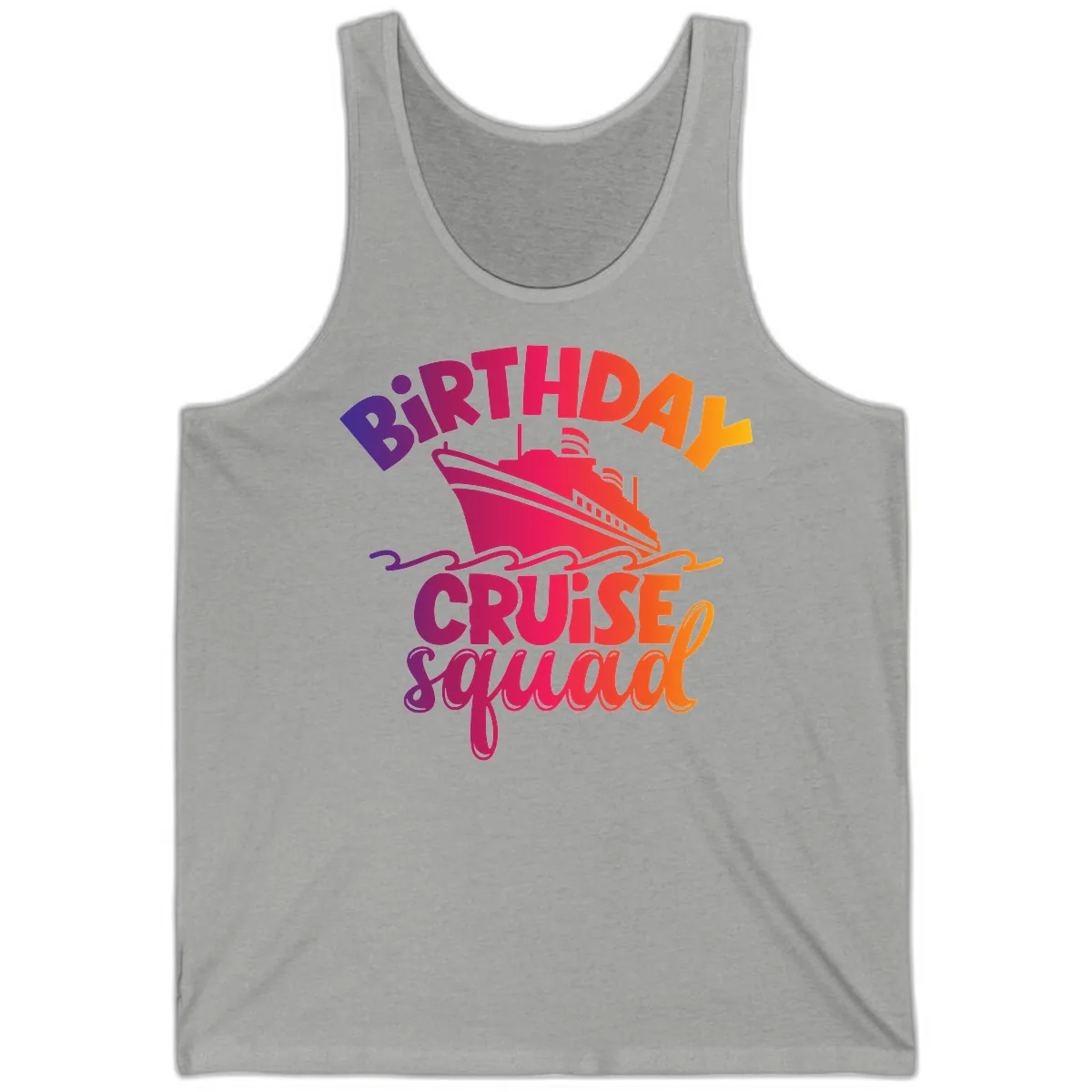 Birthday Cruise Squad T-Shirt Design Tank in Athletic Heather