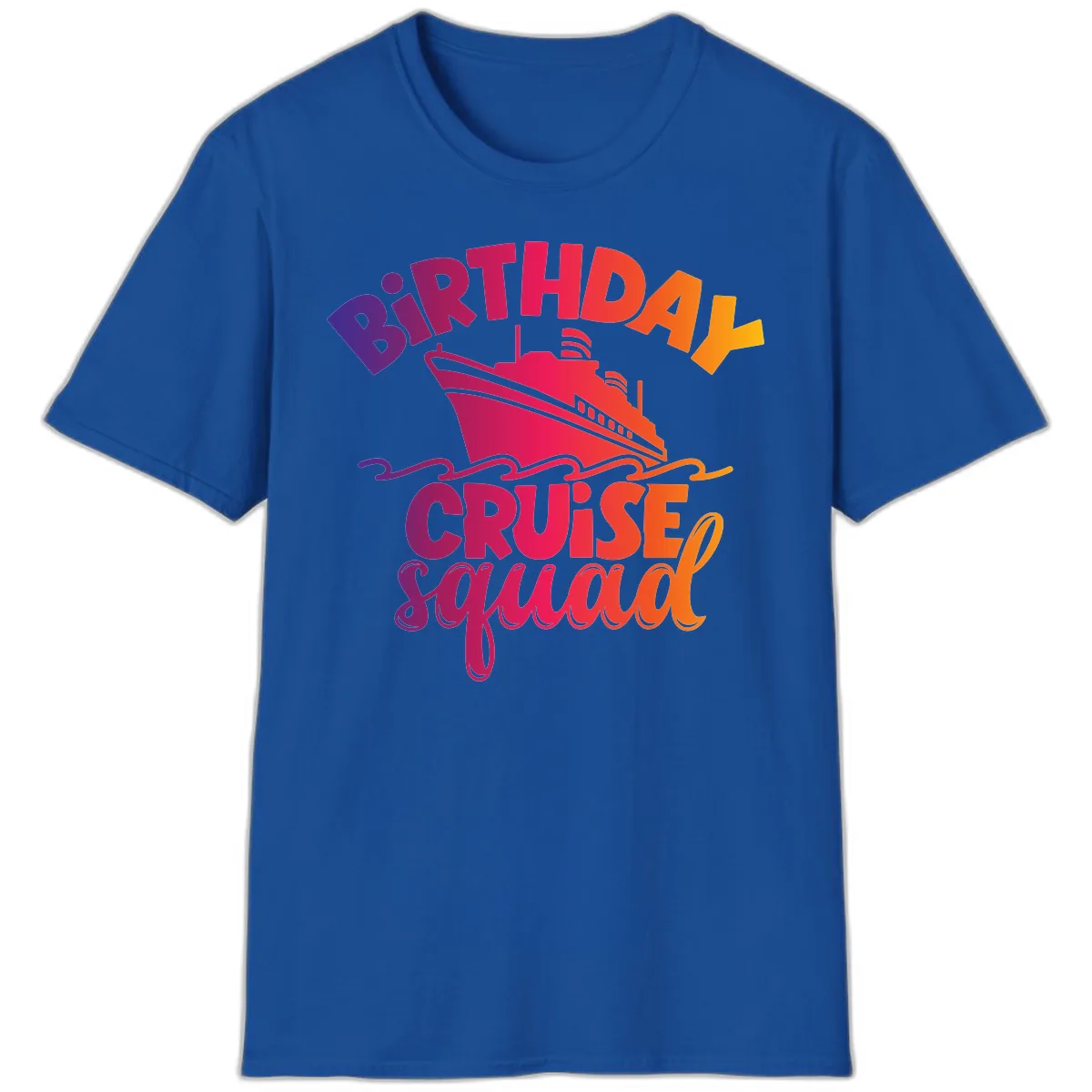 Birthday Cruise Squad T-Shirt Design T-Shirt in Royal