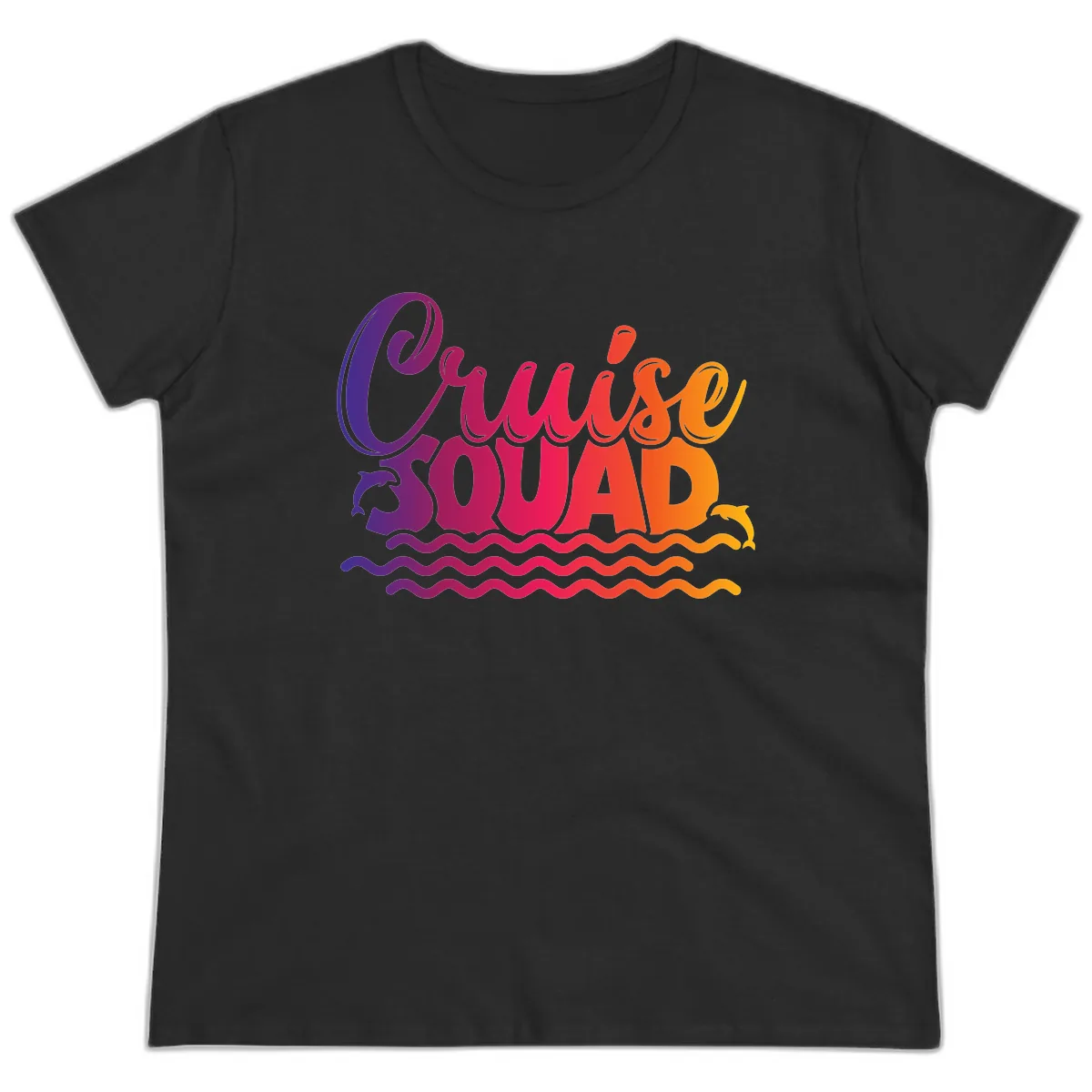 Cruise Squad Ocean Vibes Ladies Tee in Black