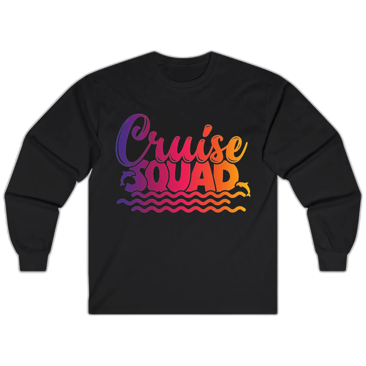 Cruise Squad Ocean Vibes Long Sleeve in Black