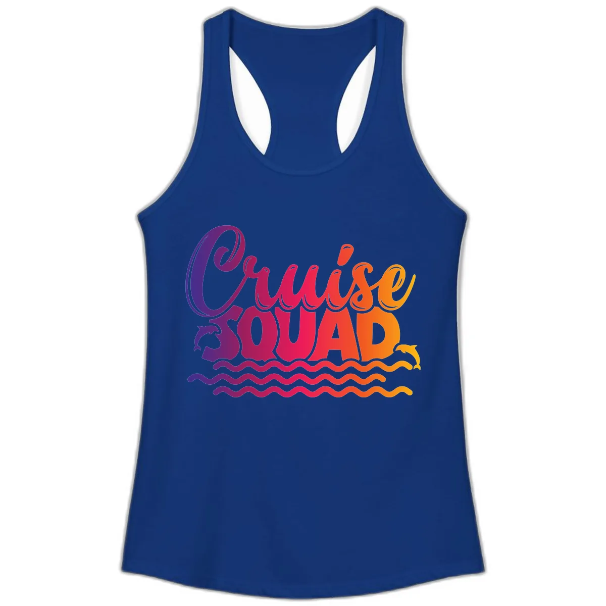 Cruise Squad Ocean Vibes Ladies Tank in Solid Royal