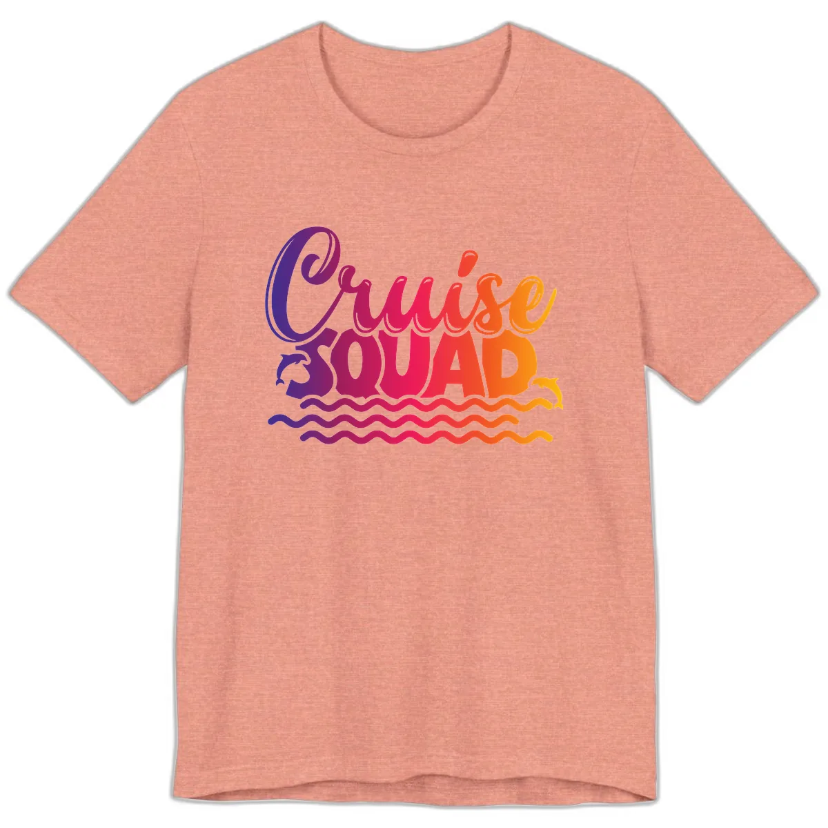 Cruise Squad Ocean Vibes Premium T-Shirt in Heather Sunset