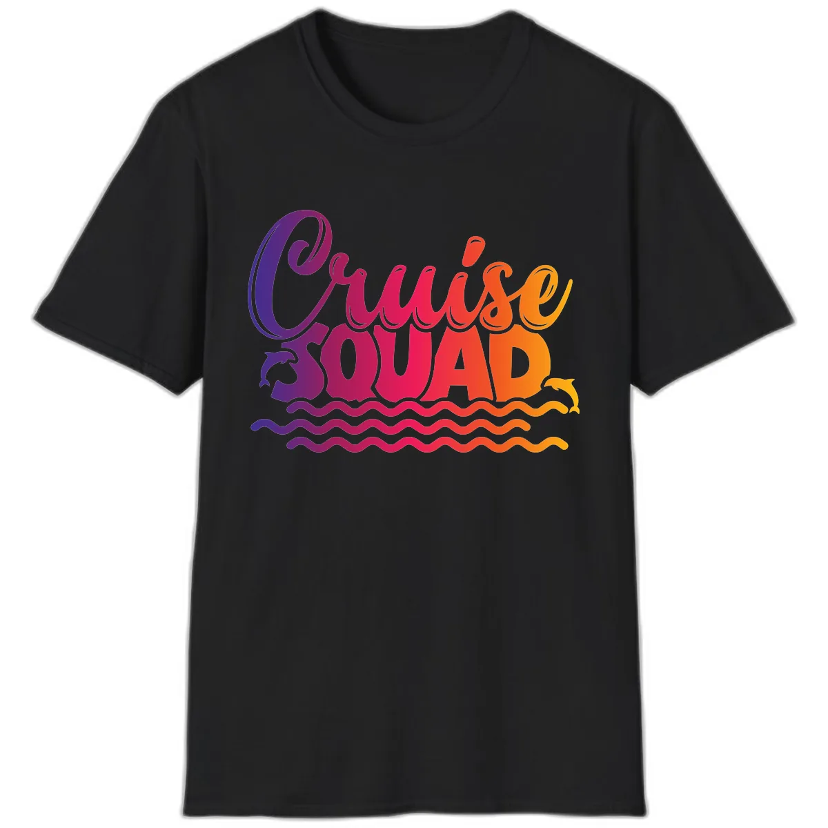 Cruise Squad Ocean Vibes T-Shirt in Black