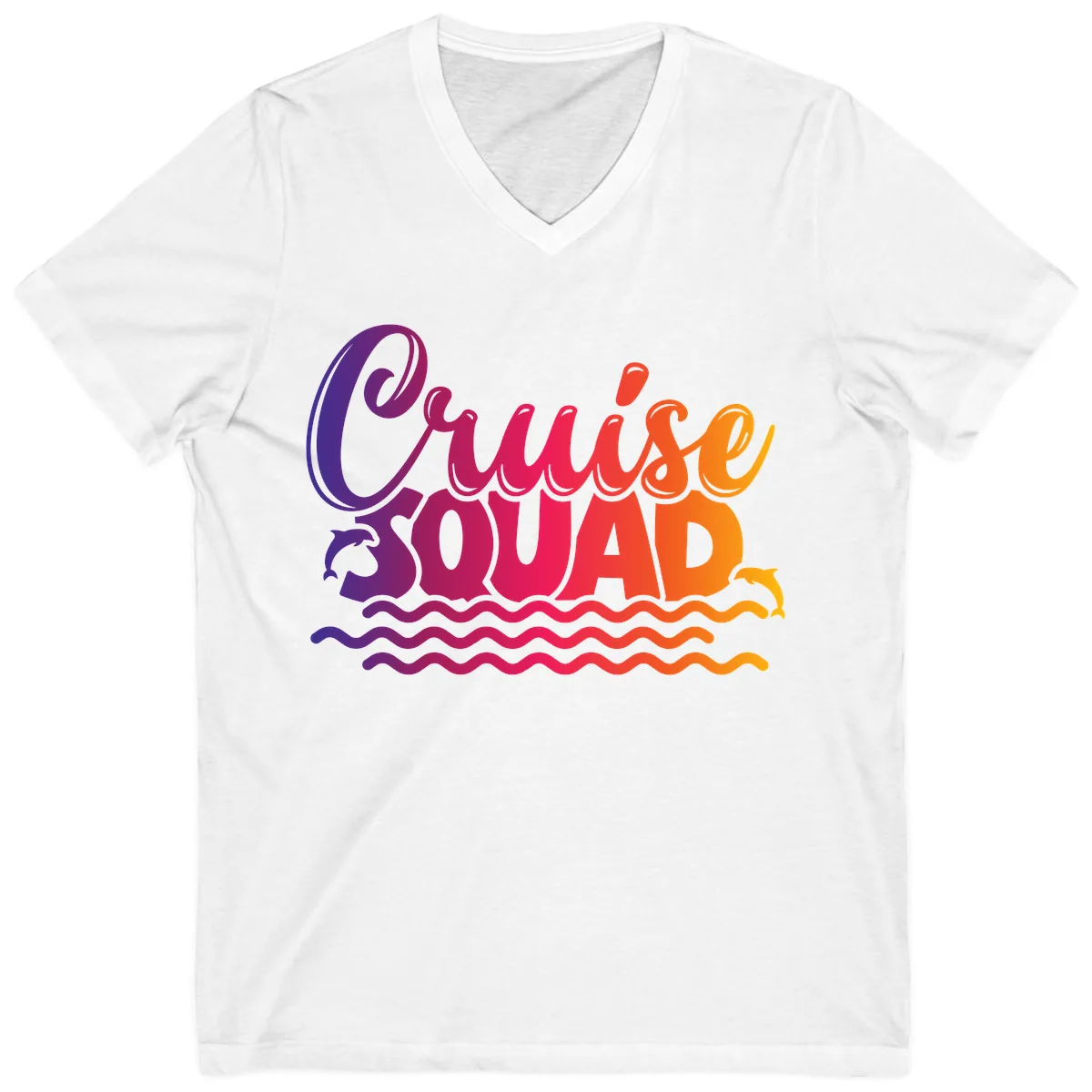 Cruise Squad Ocean Vibes V-Neck in White