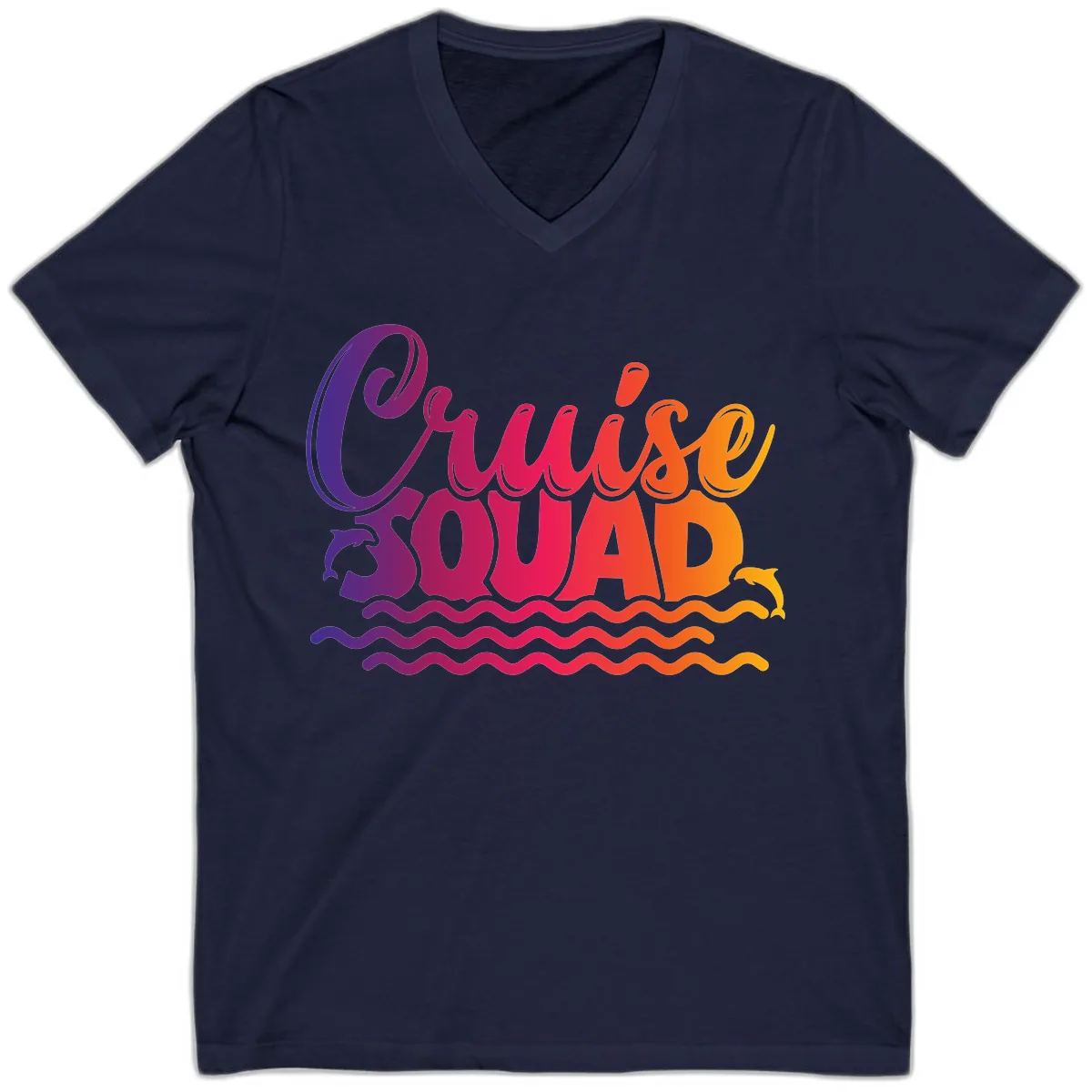 Cruise Squad Ocean Vibes V-Neck in Navy