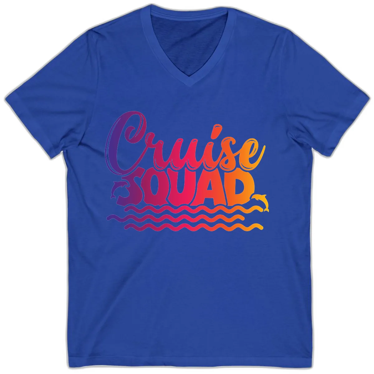 Cruise Squad Ocean Vibes V-Neck in True Royal