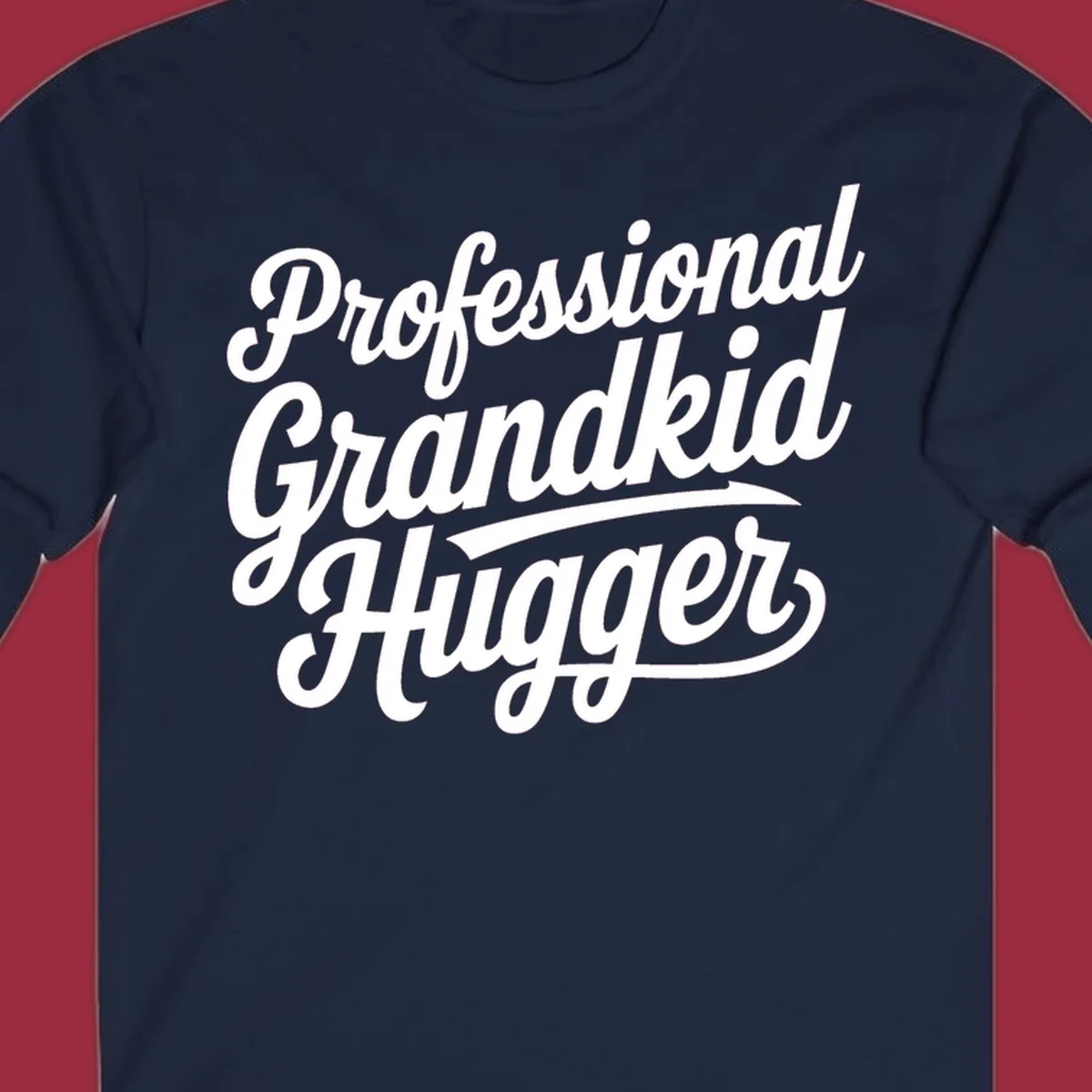 Professional Grandkid Hugger text design in white on black and black on white.