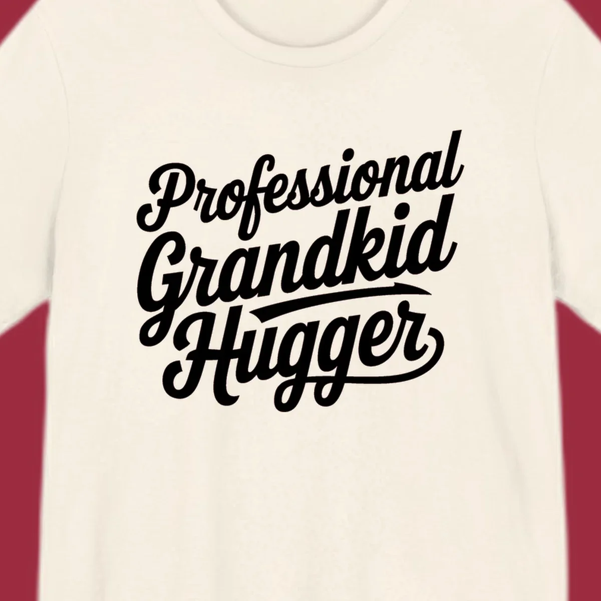 Professional Grandkid Hugger text design in white on black and black on white.
