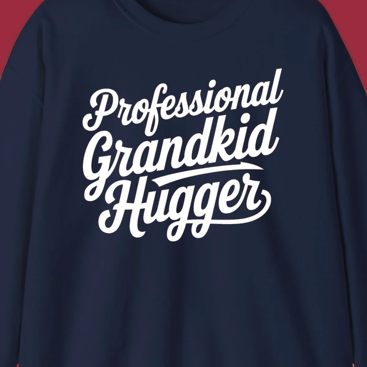 Professional Grandkid Hugger text design in white on black and black on white.