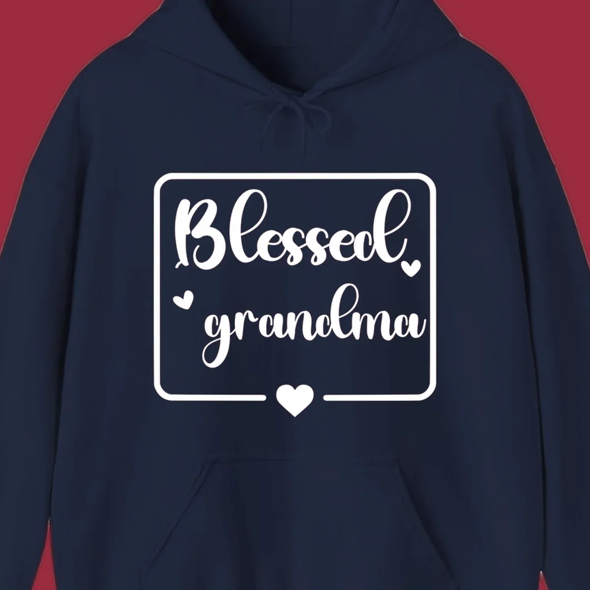 Blessed grandma text with heart accents.