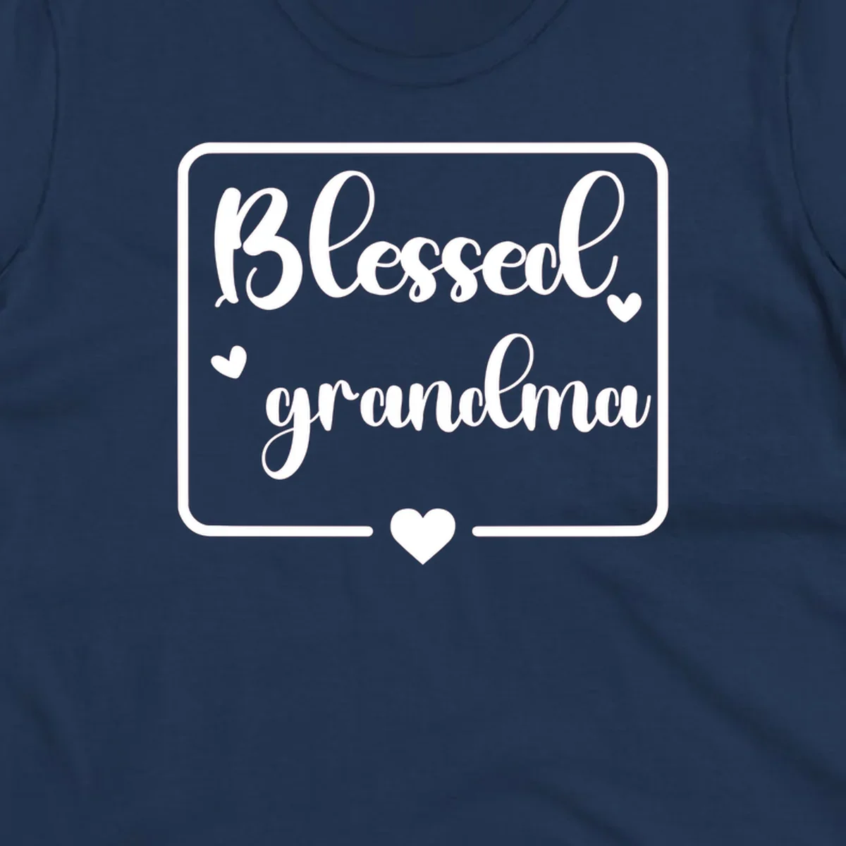 Blessed grandma text with heart accents.
