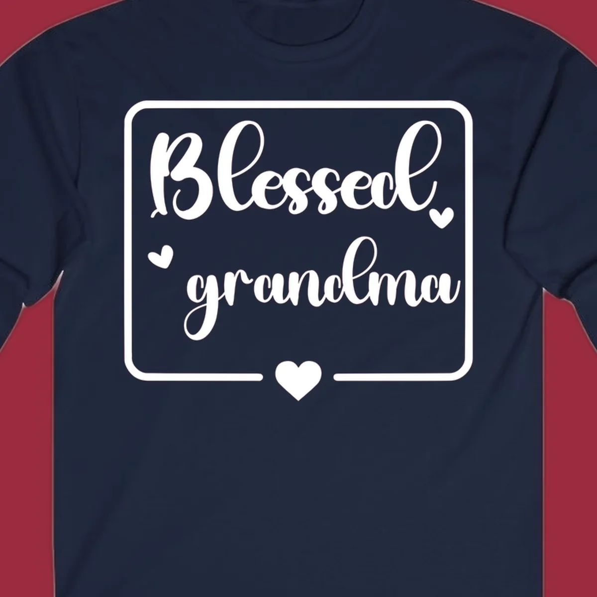 Blessed grandma text with heart accents.