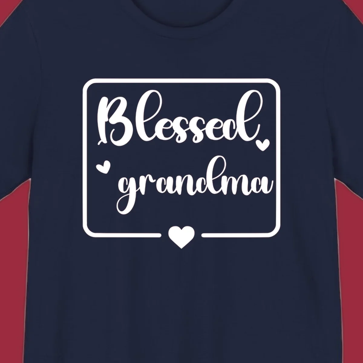 Blessed grandma text with heart accents.