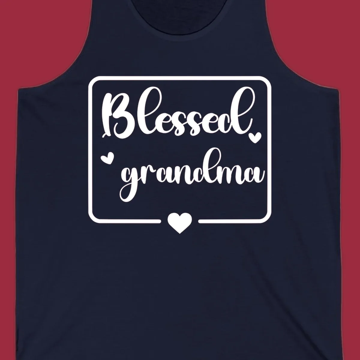 Blessed grandma text with heart accents.