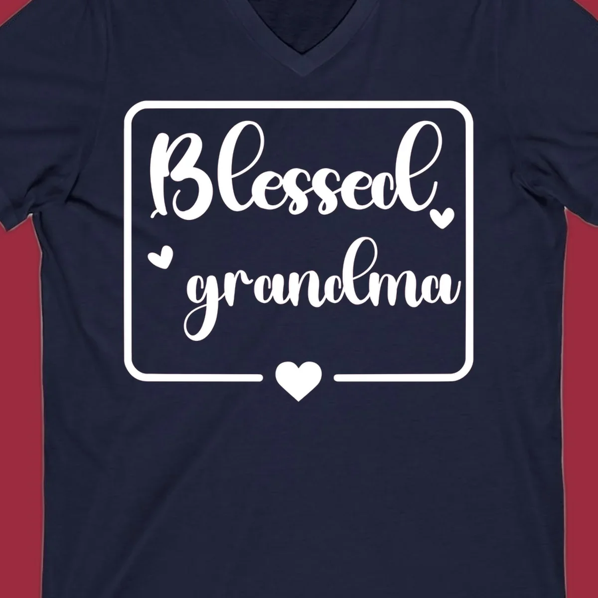 Blessed grandma text with heart accents.