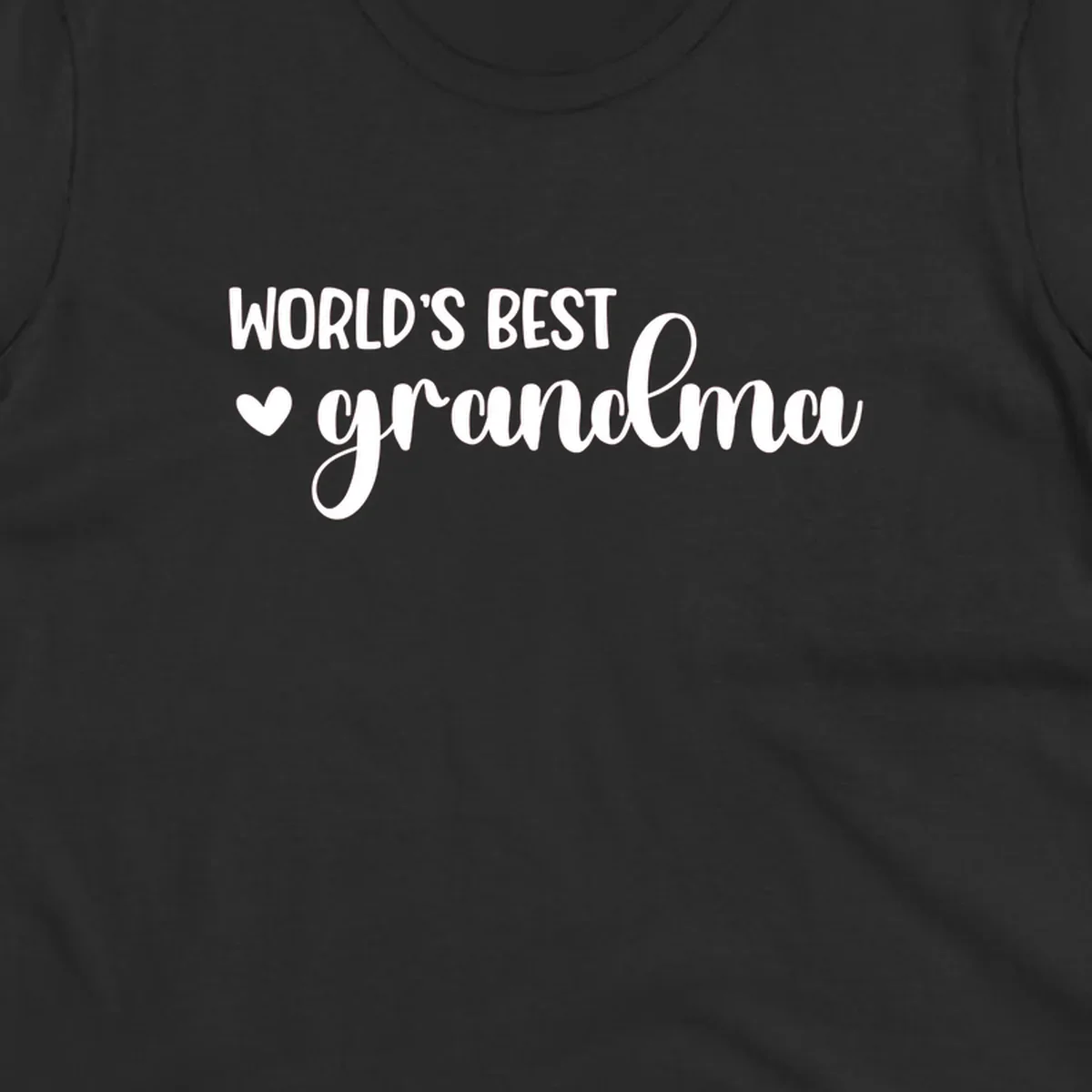 World's best grandma text with a heart graphic.
