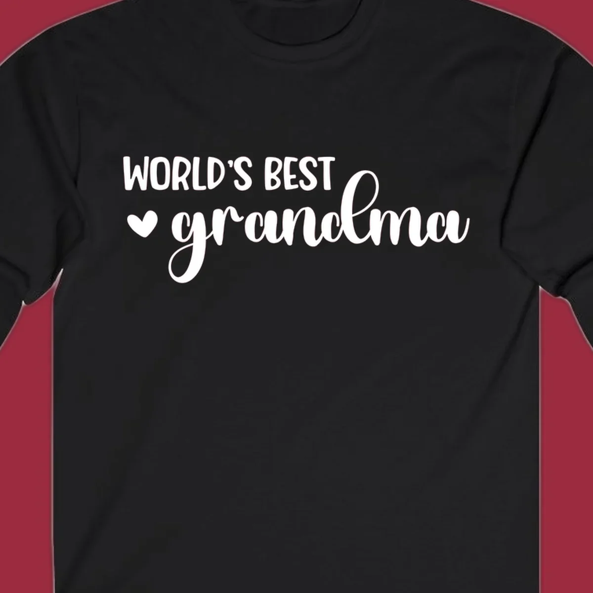 World's best grandma text with a heart graphic.