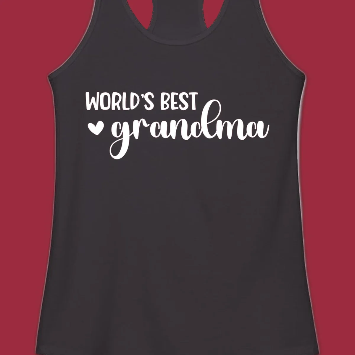 World's best grandma text with a heart graphic.