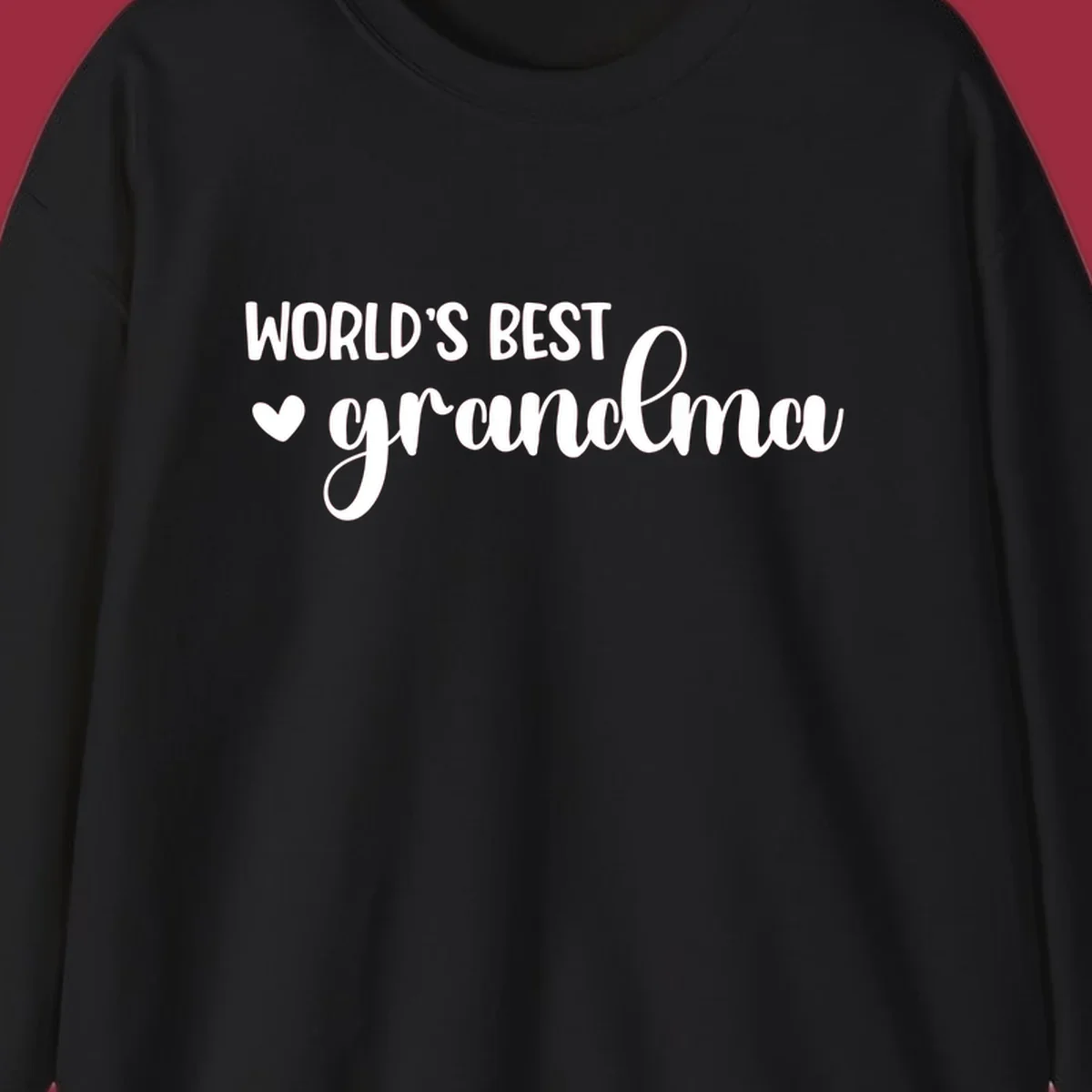 World's best grandma text with a heart graphic.