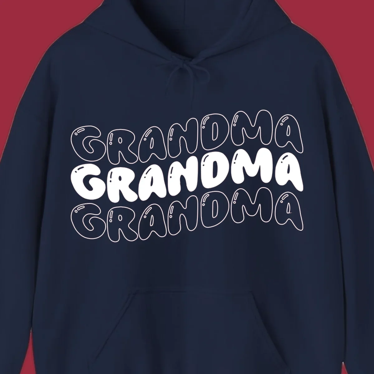 Grandma bubble letters design with three rows of text.