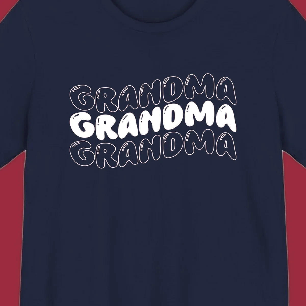 Grandma bubble letters design with three rows of text.