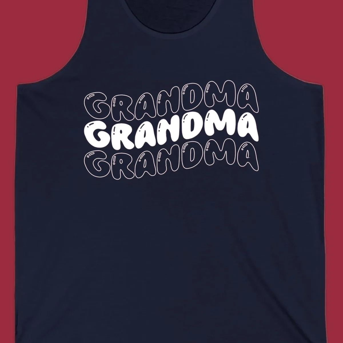 Grandma bubble letters design with three rows of text.