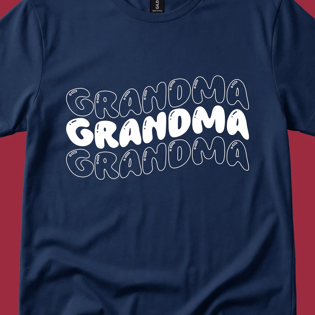 Grandma bubble letters design with three rows of text.