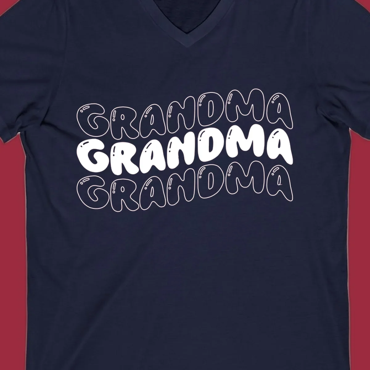 Grandma bubble letters design with three rows of text.