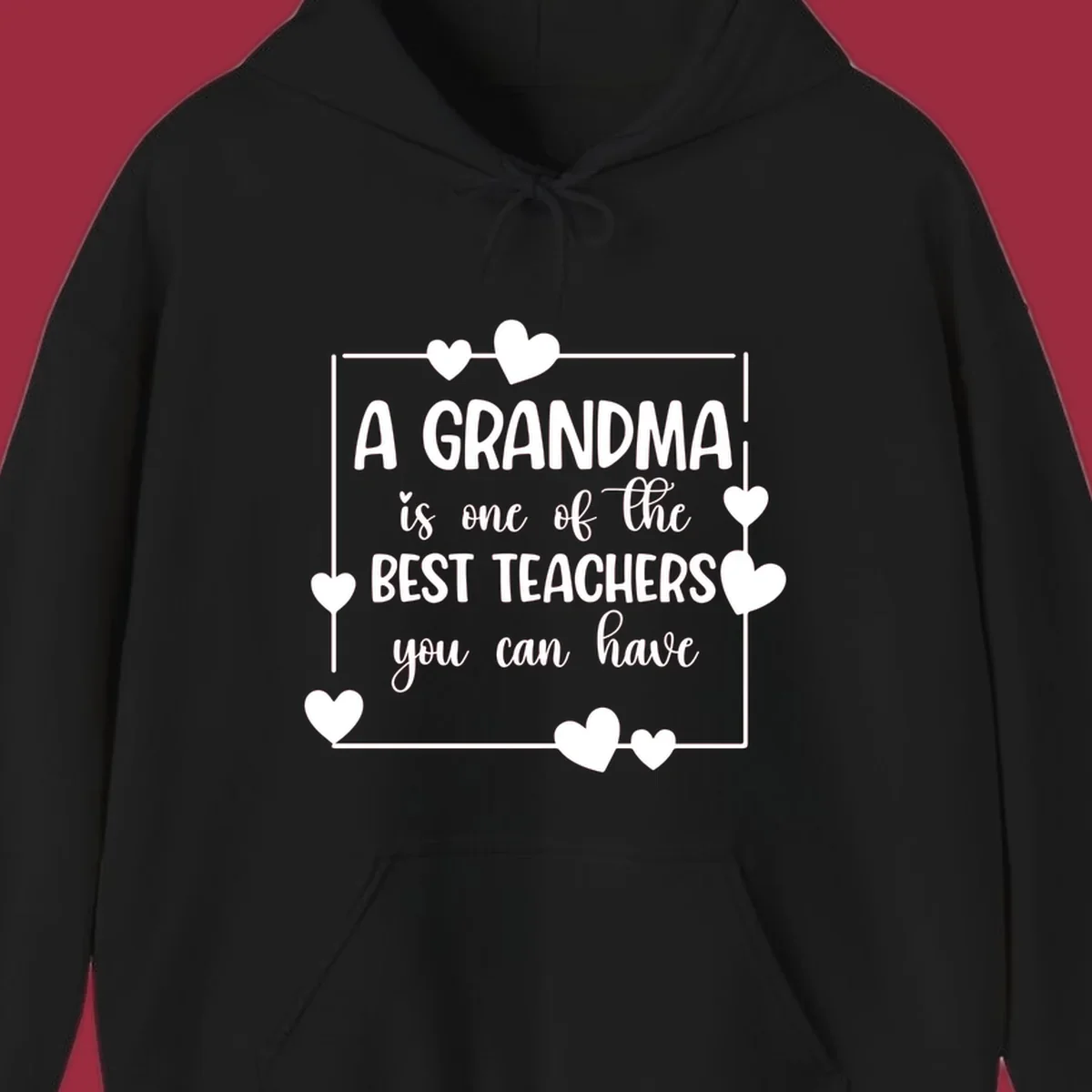Grandma is a best teacher quote with hearts