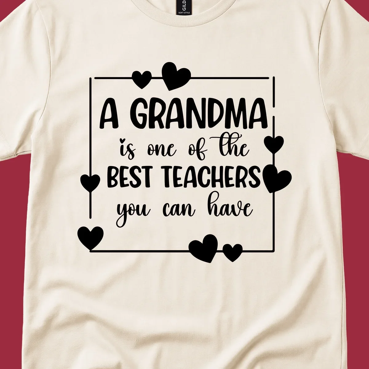 Grandma is a best teacher quote with hearts