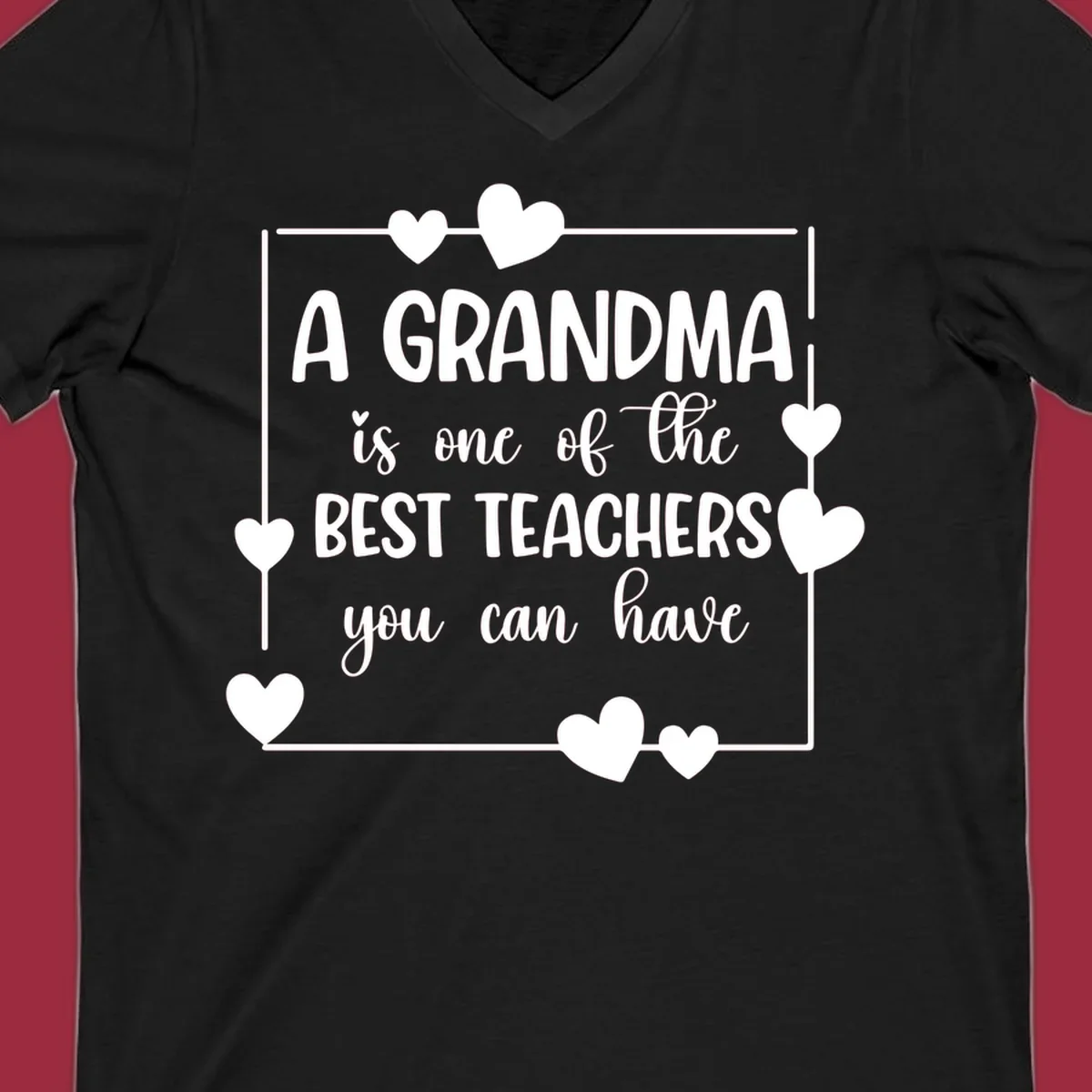 Grandma is a best teacher quote with hearts