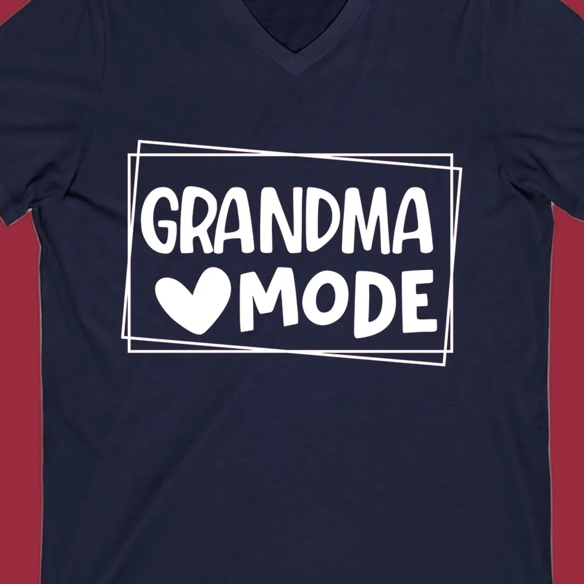 Grandma Mode text with heart icon, white on black and black on white.