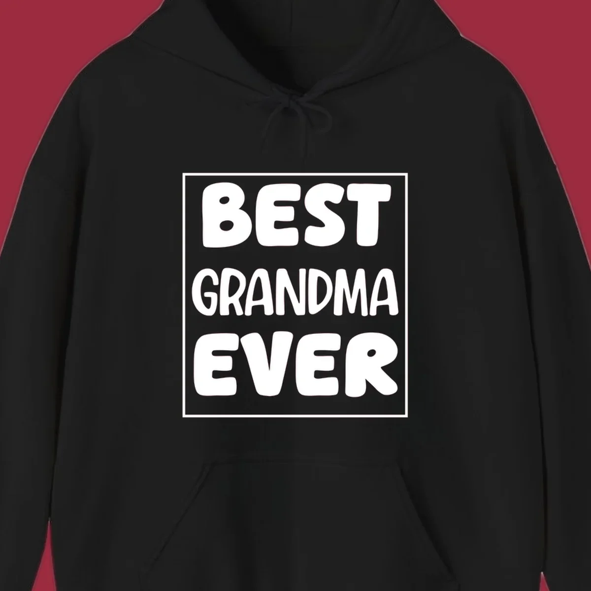 Best grandma ever typography design in white text on black background.