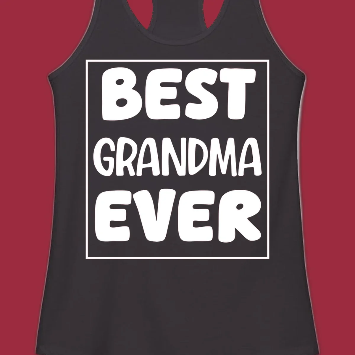 Best grandma ever typography design in white text on black background.