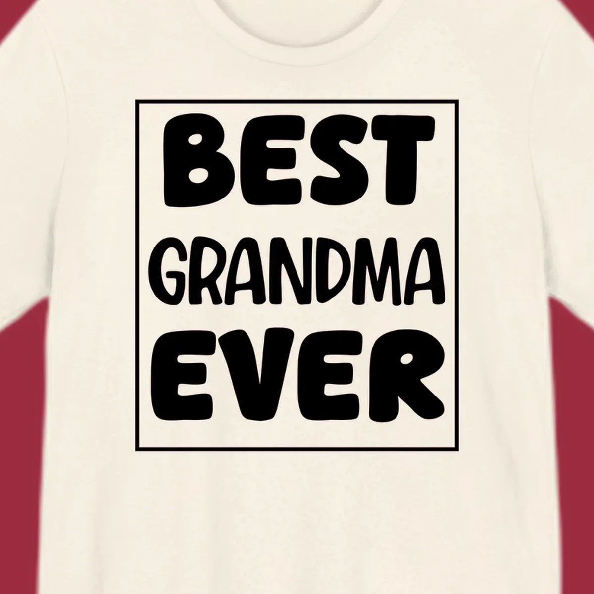 Best grandma ever typography design in white text on black background.