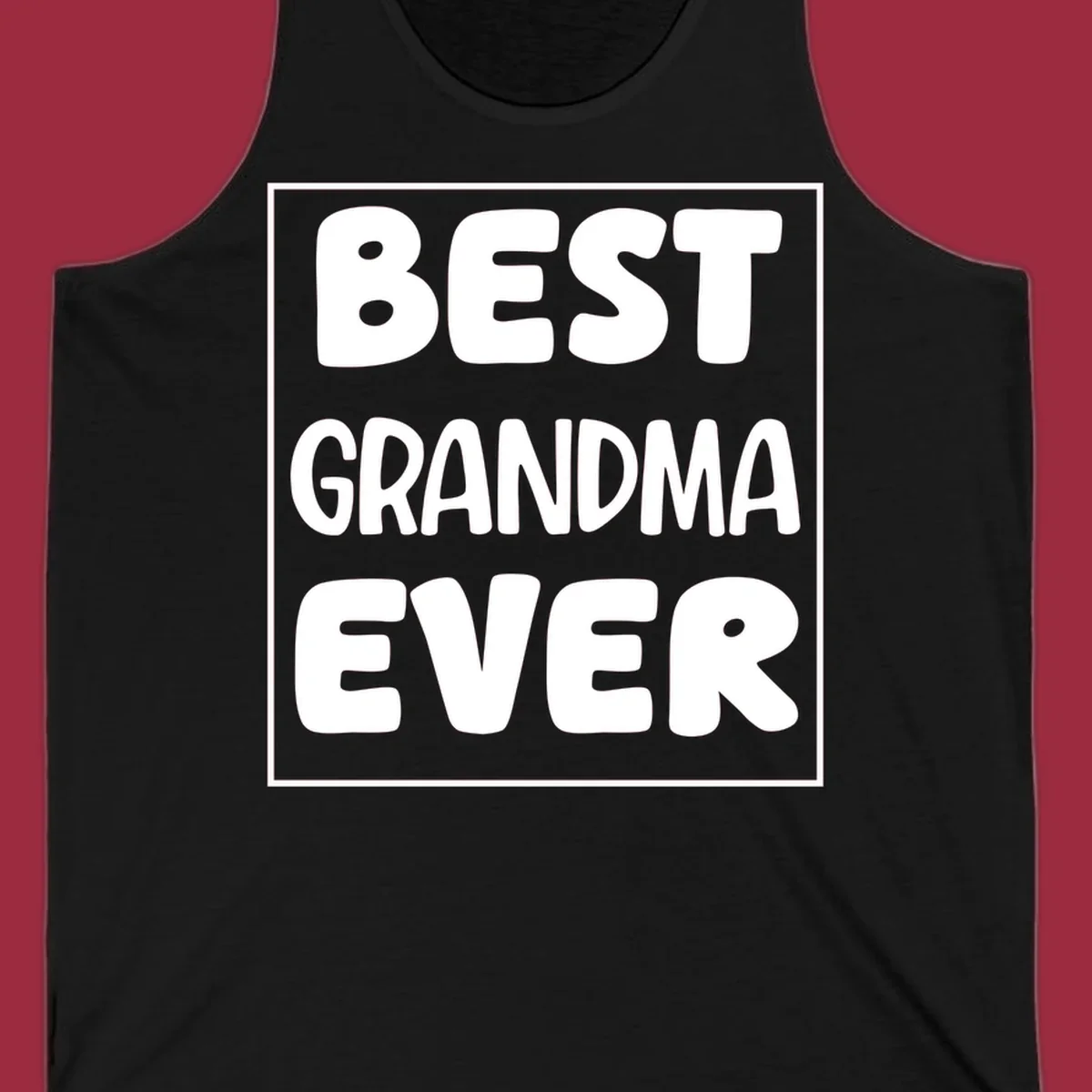 Best grandma ever typography design in white text on black background.