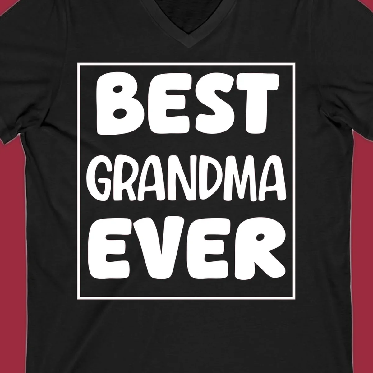 Best grandma ever typography design in white text on black background.