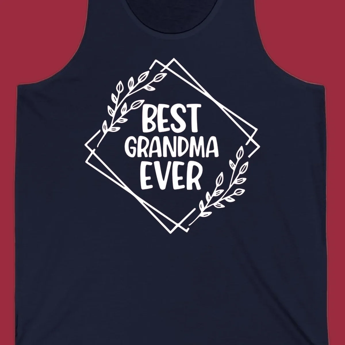 Best Grandma Ever text with floral frame on black and white backgrounds.