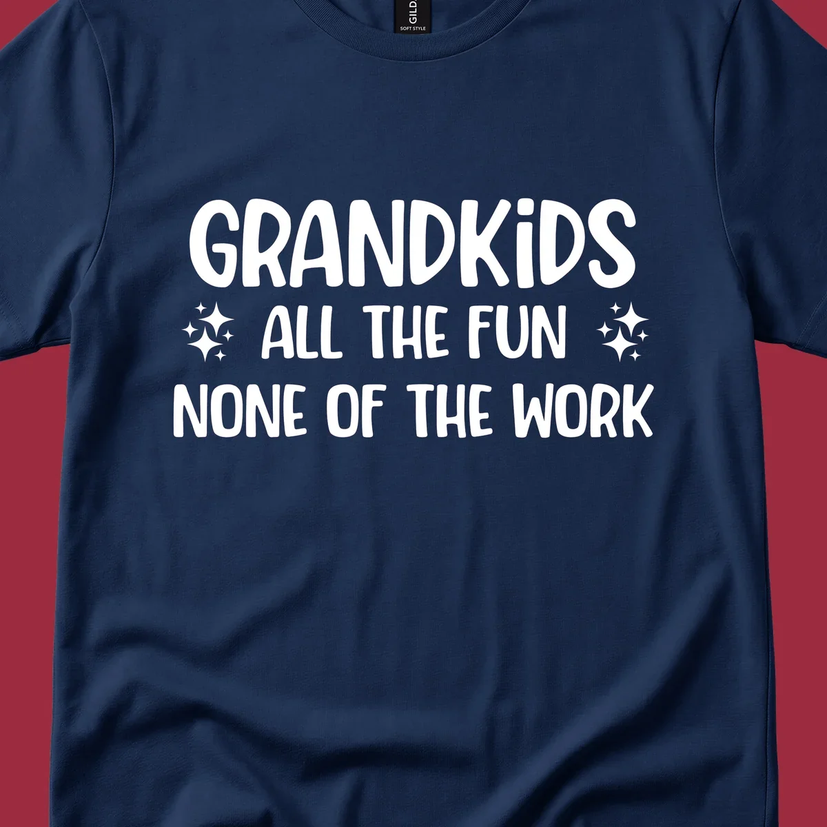 Grandkids all the fun none of the work text design with sparkle accents.