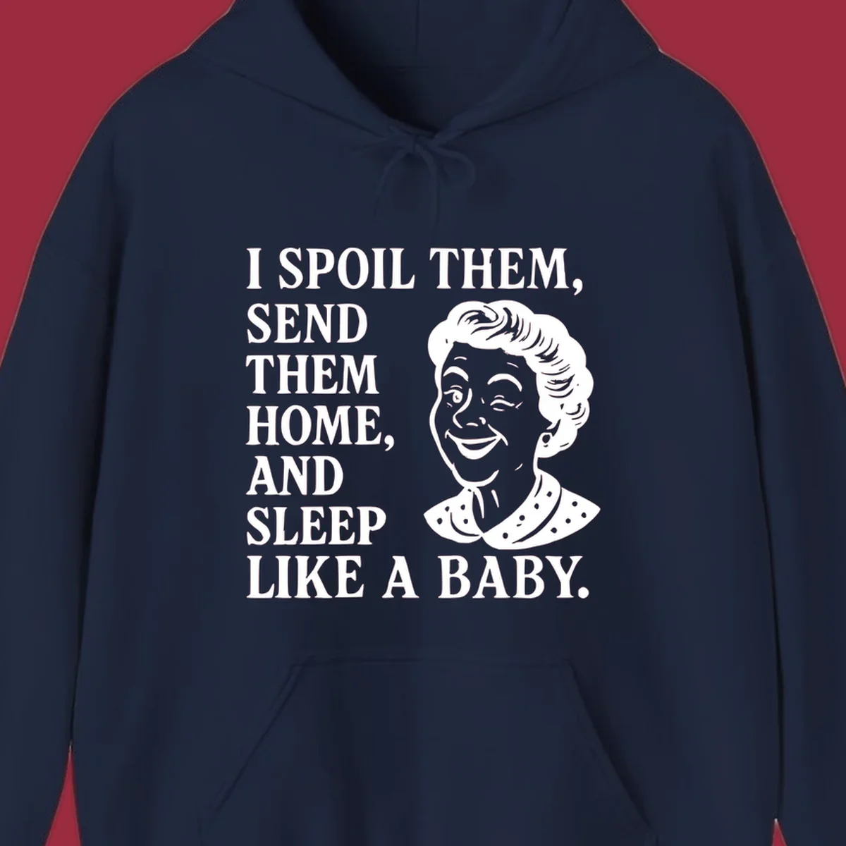 Spoil them sleep like a baby grandma text and illustration